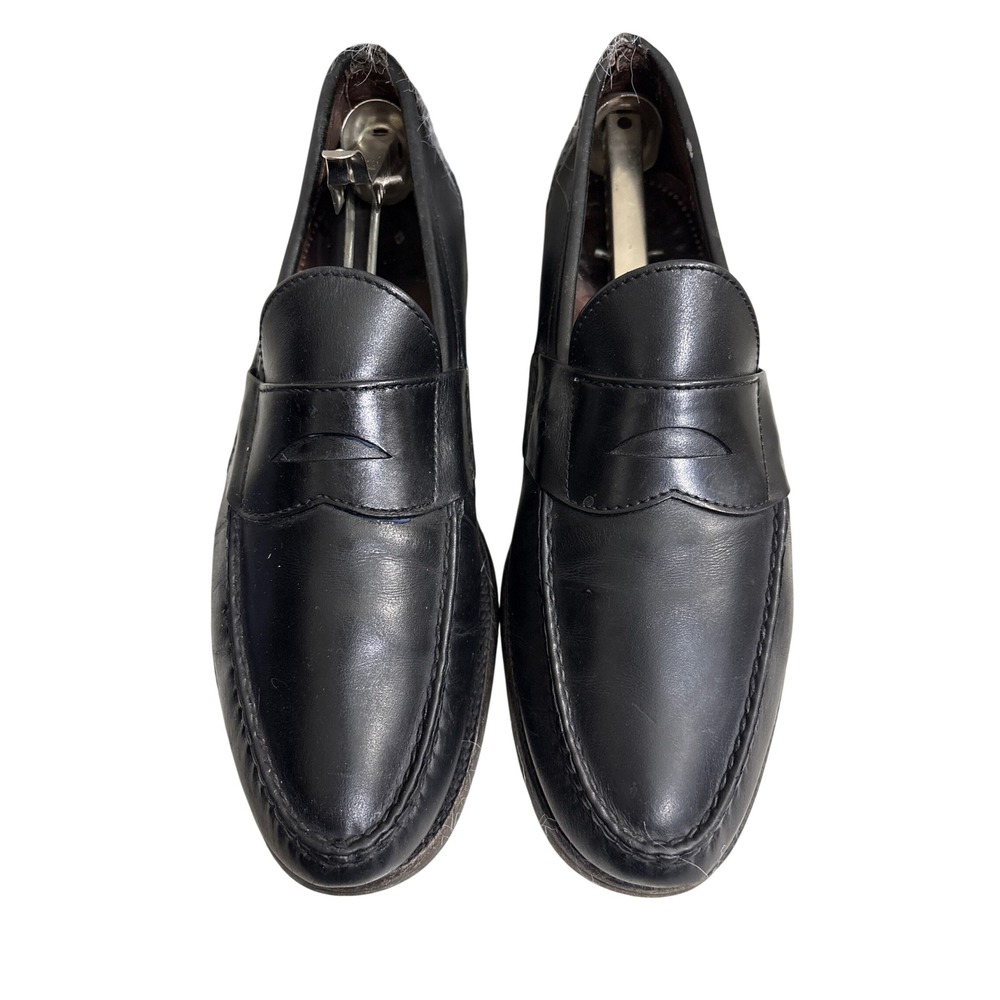 Johnston Murphy Penny Loafer Mens 10 A 246350 Black Leather Classic Dress Shoes